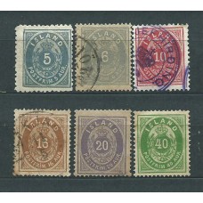 Islandia - Correo 1876 Yvert 6/11 (*)/usado Mng/usado nº 7/9 usado