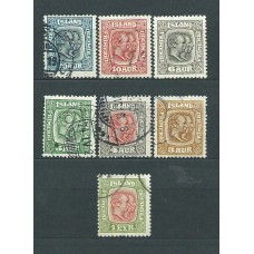 Islandia - Correo 1913-18 Yvert 75/81 usado