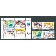 Islandia - Correo 1998 Yvert 841/4+H,21 ** Mnh Peces