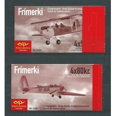 Islandia - Correo 2001 Yvert 913A/B Carnet ** Mnh Aviones