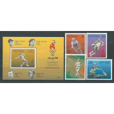 Letonia - Correo 1996 Yvert 389/92+H.8 ** Mnh Juegos Olimpicos de Atlanta