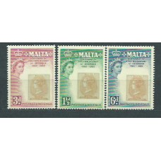 Malta - Correo 1960 Yvert 274/6 ** Mnh Centenario del Sello