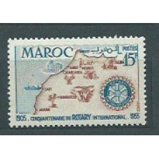Marruecos Frances - Correo 1955 Yvert 344 usado  Club Rotary