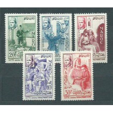 Marruecos Frances - Correo 1956 Yvert 369/73 ** Mnh