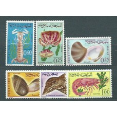 Marruecos Frances - Correo 1965 Yvert 488/93 ** Mnh  Fauna conchas