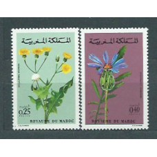 Marruecos Frances - Correo 1972 Yvert 648/9 ** Mnh  Flores