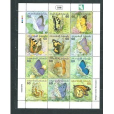 Marshall - Correo 2000 Yvert 1347/58 ** Mnh Fauna. Mariposas