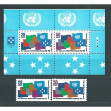 Micronesia - Correo 1992 Yvert 202/3 + H.13 ** Mnh Onu