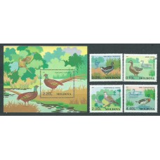 Moldavia - Correo Yvert 172/5+Hb 10 ** Mnh Fauna. Aves