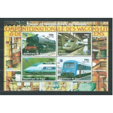 Niger - Correo 1998 Yvert 1243/6 ** Mnh  Trenes