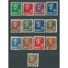 Noruega - Correo 1926-9 Yvert 112/23 usado