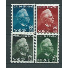 Noruega Correo 1943 Yvert 249/52 ** Mnh Personajes Música