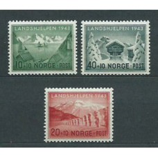 Noruega - Correo 1943 Yvert 254/6 * Mh