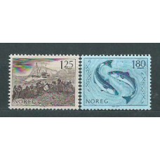 Noruega - Correo 1977 Yvert 707/8 ** Mnh Fauna. Peces