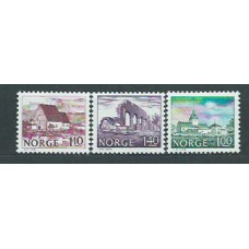 Noruega - Correo 1978 Yvert 722/4 ** Mnh Monumentos