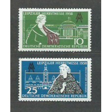 Alemania Oriental Correo 1958 Yvert 373/4 ** Mnh