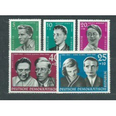 Alemania Oriental Correo 1961 Yvert 565/9 ** Mnh Personajes