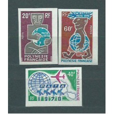 Polinesia - Correo Yvert 77/9 sin dentar ** Mnh Deportes Nauticos