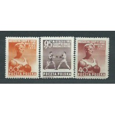 Polonia - Correo 1953 Yvert 706/8 * Mh Deportes Boxeo