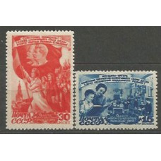 Rusia Correo 1947 Yvert 1108/9 (*) Mng