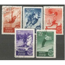 Rusia - Correo 1949 Yvert 1396/400 usado Deportes