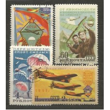 Rusia - Correo 1951 Yvert 1576/9 usado Deportes Aereos