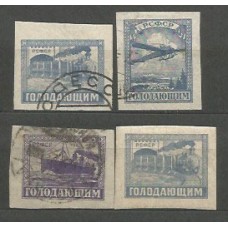 Rusia Correo 1922 Yvert 185/8 usado Avión , Barco, Tren