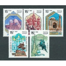 Rusia - Correo 1989 Yvert 5689/93 ** Mnh Monumentos