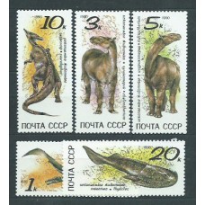 Rusia - Correo 1990 Yvert 5780/4 ** Mnh Fauna. Prehistoria