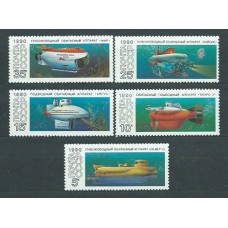 Rusia - Correo 1990 Yvert 5799/803 ** Mnh Submarinos