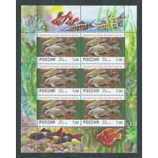 Rusia - Correo 1998 Yvert 6334 Minipliego ** Mnh Fauna. Peces