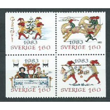 Suecia - Correo 1983 Yvert 1240/3 ** Mnh Navidad