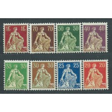 Suiza - Correo 1907-17 Yvert 119/26 * Mh