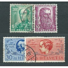 Suiza - Correo 1937 Yvert 303/6 usado Personajes