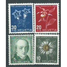 Suiza - Correo 1943 Yvert 388/91 ** Mnh Flores