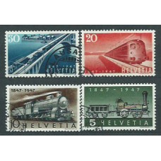 Suiza - Correo 1947 Yvert 441/4 usado Trenes