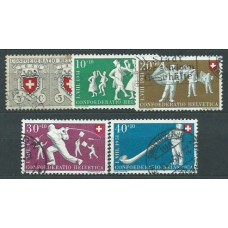 Suiza - Correo 1950 Yvert 497/501 usado Deportes