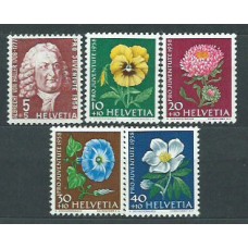 Suiza - Correo 1958 Yvert 616/20 ** Mnh Flores