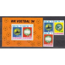 Surinam - Correo 1994 Yvert 1317/9+H,67 ** Mnh Deportes. Fútbol