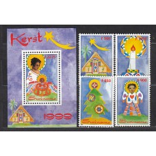 Surinam - Correo 1999 Yvert 1539/42+H,82 ** Mnh Navidad