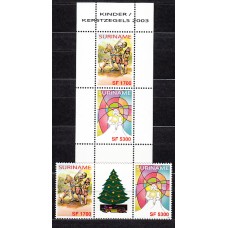 Surinam - Correo 2003 Yvert 1683/4+H,95 ** Mnh Navidad