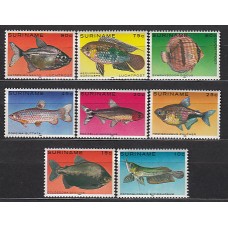 Surinam - Correo 1980 Yvert 796/800+A85/7 ** Mnh Fauna. Peces