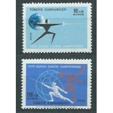 Turquia - Correo 1970 Yvert 1964/5 ** Mnh Deportes esgrima