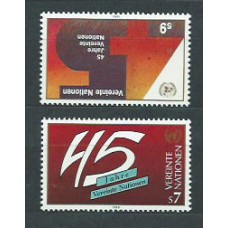 Naciones Unidas - Viena Correo 1990 Yvert 108/9 ** Mnh