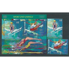 Naciones Unidas - Viena Correo 1996 Yvert 234/5+H,7 ** Mnh Deportes