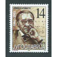 Yugoslavia - Correo 2002 Yvert 2905 ** Mnh Jovan Karamata matemático